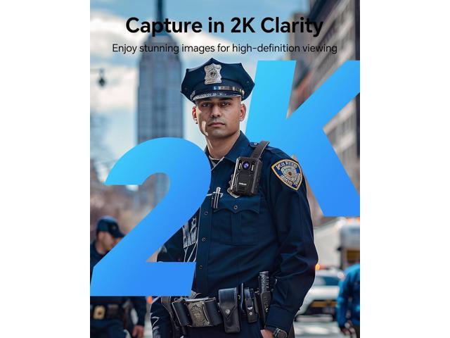 BOBLOV KJ23Pro 2K Body Camera, 128GB Body Worn Camera with Night Vision, 4000mAh Battery for 15 Hours Continuous Recording, with Car Suction for...