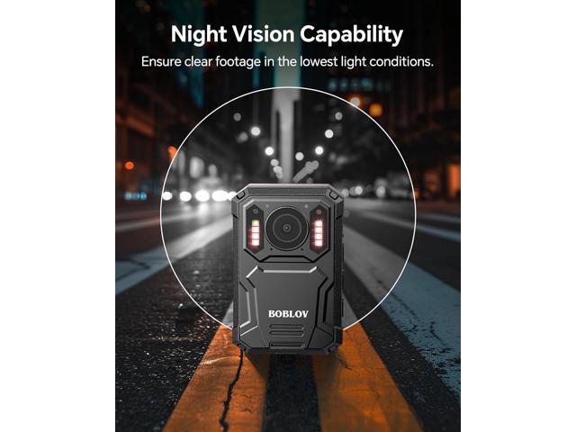 BOBLOV KJ23Pro 2K Body Camera, 128GB Body Worn Camera with Night Vision, 4000mAh Battery for 15 Hours Continuous Recording, with Car Suction for...