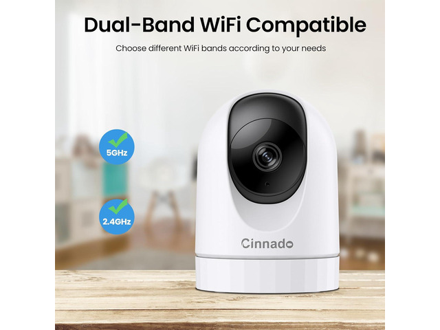 Cinnado 5MP Security Camera Indoor-5G/2.4G Dual WiFi Cameras for Home Security with Audio and Video Ideal for Pet/Nanny/Baby Monitor, 360 Auto...