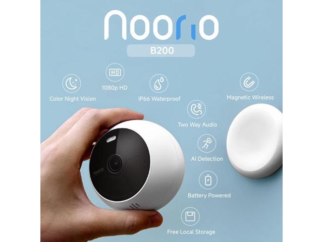 Noorio B200 Security Camera Wireless Outdoor Magnetic, 1080p Cameras for Home Security, Battery 1Min Install AI Motion Detection WiFi Indoor...