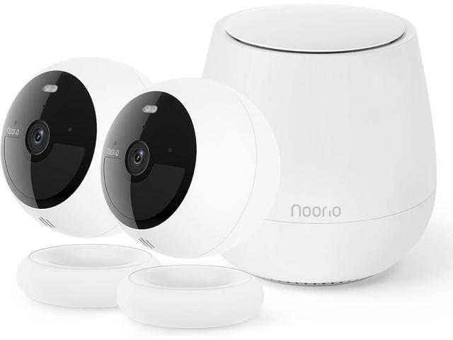 Noorio B200 2-Cam Kit with Hub, Wireless Security Camera System for Home, Indoor/Outdoor 1080p Cameras, Battery Powered, Motion Activated, Color...