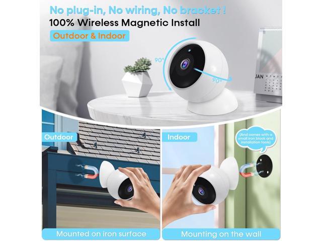 AMTIFO Security Cameras Wireless Outdoor Magnetic: Install-Free Smart Indoor 2K WiFi - Long Battery Life Powered Wireless Cameras for Home Security...