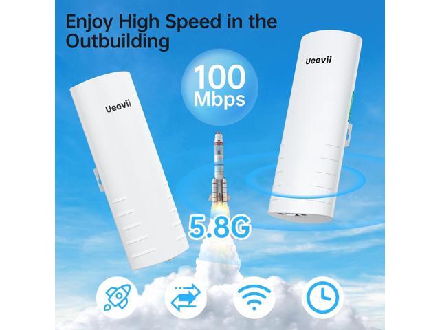 Wireless Bridge Outdoor with 2 Bracket: UeeVii CPE452 Point to Point 5.8G Long Range WiFi CPE - Work with Starlink - Extend Network to Shop Barn...