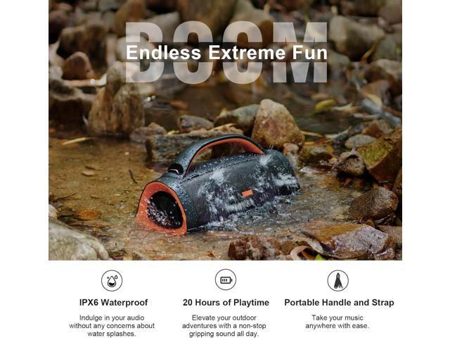 DOSS Extreme Boom+ Outdoor Bluetooth Speaker with 100W Stereo Sound, Extra Bass, 20H Playtime, Party-Sync LED Lights, Built-in Power Bank, IPX6...
