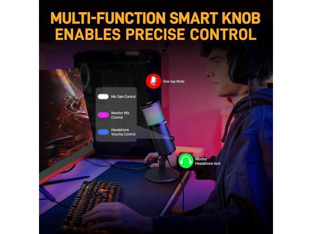 MAONO USB Microphone for Gaming Streaming, Podcast Condenser mic with 3 Polar Patterns Software for Twitch TikTok YouTube Discord, Profession...