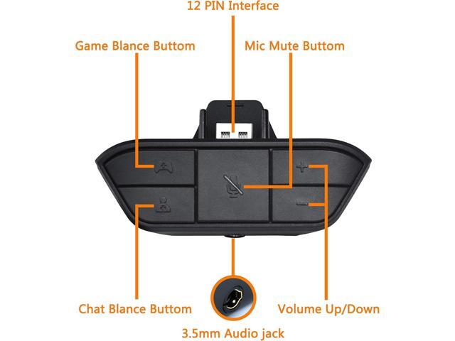 Bosmarlin Stereo Headset Adapter for Xbox One Controller & Xbox Series X S Controller/Adjust Audio Balance (Game Sound & Voice Chat), Volume, Mic...