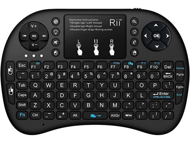 (Upgraded)Rii 2.4GHz Mini Wireless Keyboard with Touchpad,QWERTY,LED Backlit,Portable Keyboard for...