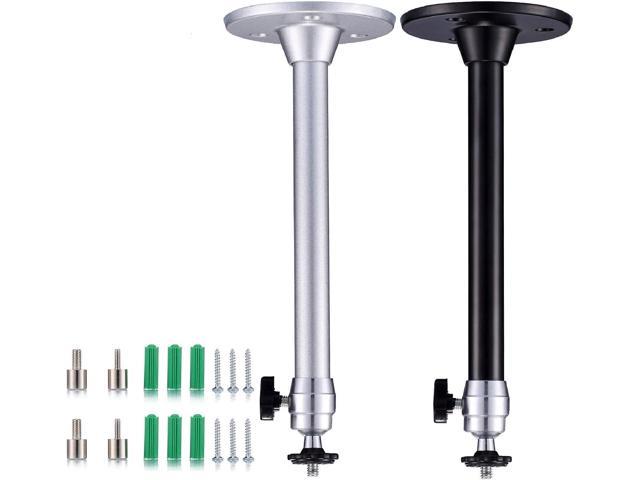 2 Pack Mini Ceiling Projector Mount Set, Adjustable Drop Ceiling Wall Projector Mounts Tubes with 360 Degrees Rotatable Heads, 3 Sizes of Mounting.