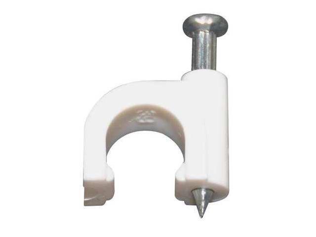 DOLPHIN COMPONENTS CORP DCC-59W Cable Staple,Nail,1/4In,White,PK100