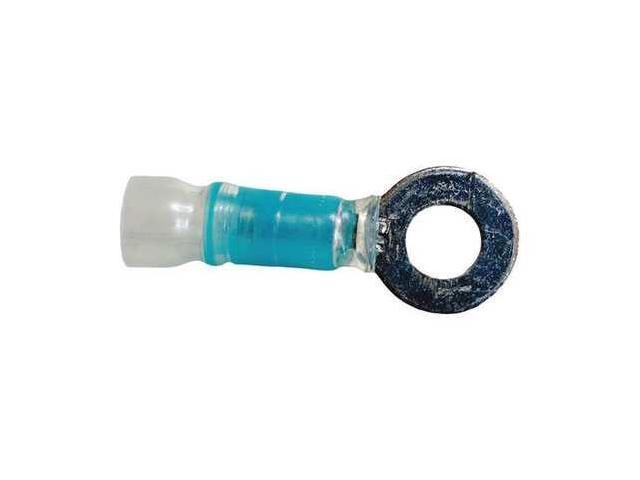 VELVAC 30315 Ring Terminal, 1/4 in Stud Size, 14 AWG, 600 V, Heat Shrink