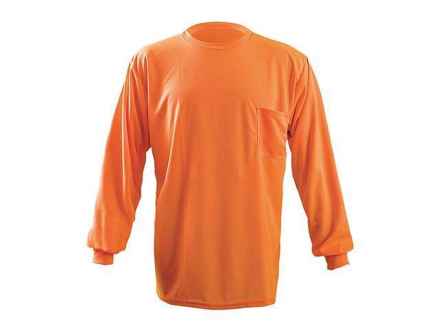 OCCUNOMIX LUX-XLSPB-OL Long Sleeve T-Shirt,L,Orange,Polyester