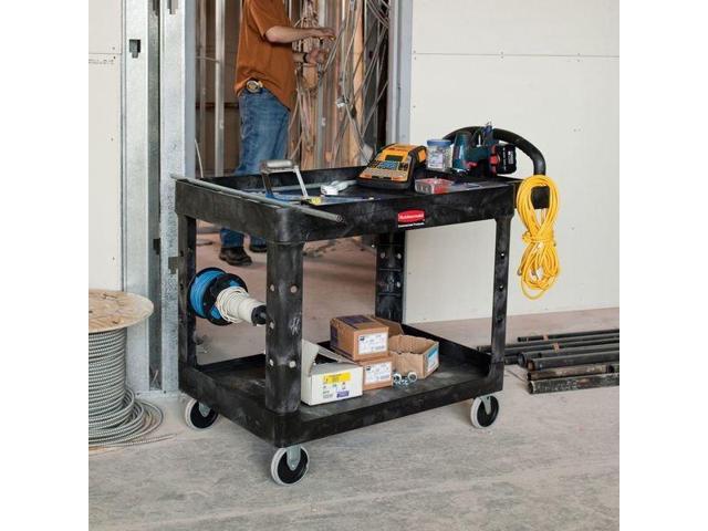 RUBBERMAID FG452088BLA Structural Foam Utility Cart with Deep Lipped Plastic