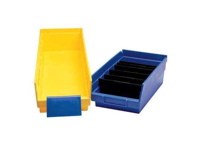 AKRO-MILS 30184YELLO Shelf Storage Bin, Plastic, Yellow, 4 in H, 8 3/8 in W, 23