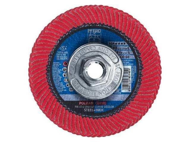 Photos - Other Power Tools PFERD 67405 4-1/2' x 5/8-11 Thd. POLIFAN® Flap Disc - CO SGP CURVE STEELOX