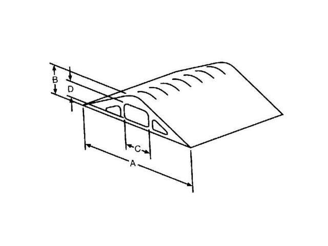 HUBBELL WIRING DEVICE-KELLEMS FT4BK25 Cable Protector, 1-1/8 in H, 25 ft L,