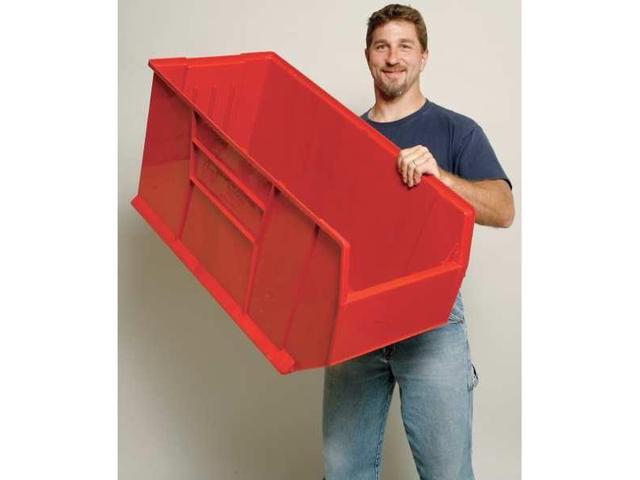 QUANTUM STORAGE SYSTEMS QUS997RD Storage Bin, Polypropylene, Red, 17 1/2 in H,