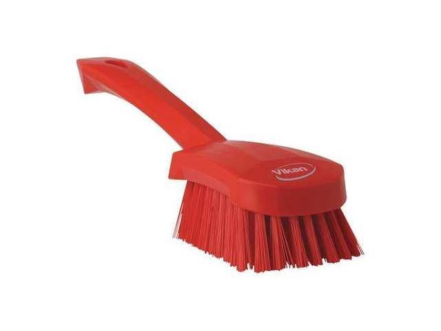 VIKAN 41924 3 in W Scrub Brush, Stiff, 5 57/64 in L Handle, 4 1/2 in L Brush,