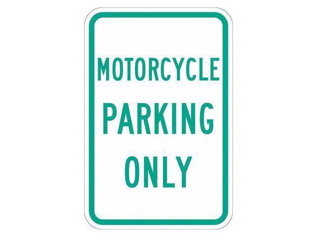 LYLE T1-1037-DG_12x18 Motorcycle Parking Sign,18' x 12, T1-1037-DG_12x18
