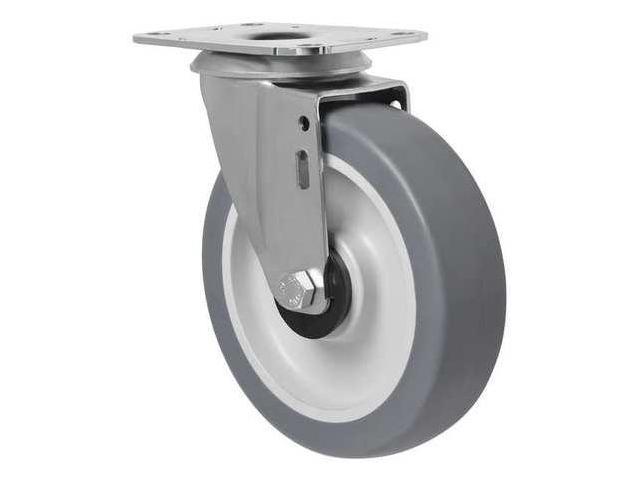 Photos - Other Garden Tools ZORO SELECT 1G192 Swivel Plate Caster, Therm Rubber, 5 in, 198 lb.