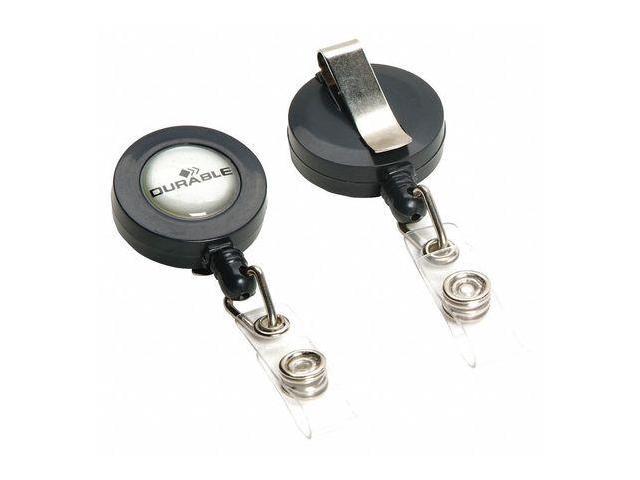 DURABLE OFFICE PRODUCTS 815258 Badge Reel,3-5/16' L,Retractable,PK10