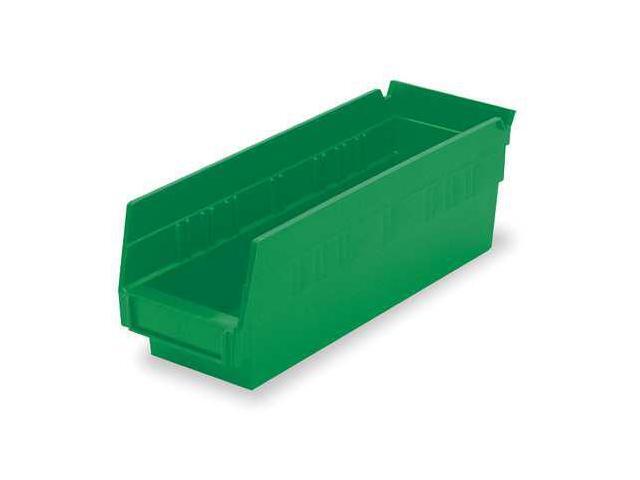 AKRO-MILS 30120GREEN Shelf Storage Bin, Green, Plastic, 11 5/8 in L x 4 1/8 in