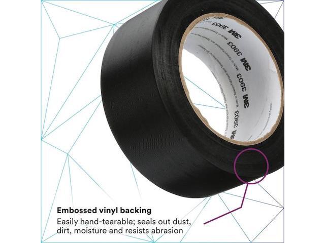 3M 3903 Duct Tape, Black, 50 yd L, 2 in W