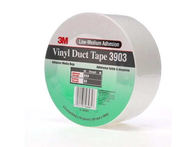 3M 3903 Duct Tape, White, 50 yd L, 2 in W