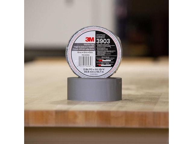 3M 3903 Duct Tape, Gray, 50 yd L, 2 in W