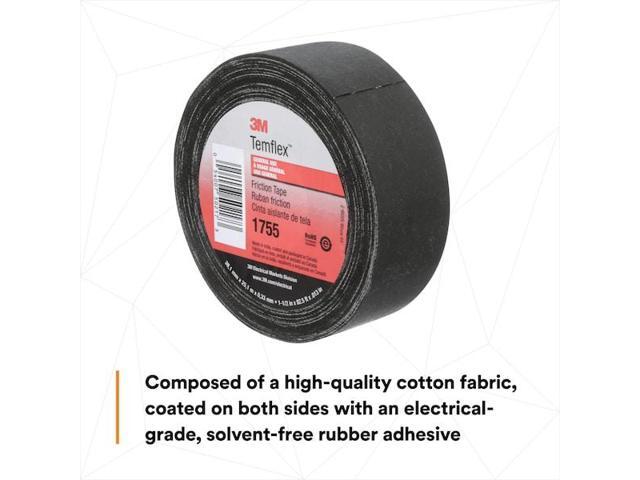 3M 1755-1-1/2 x 82-1/2 ft ElectricalTape,Blk,27-1/2ydL,PK30