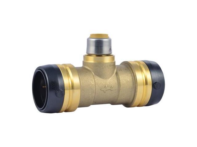 SHARKBITE UXL08353516 Push-Fit Tee Fitting, 1-1/4 in Tube Size, DZR Brass, Brass