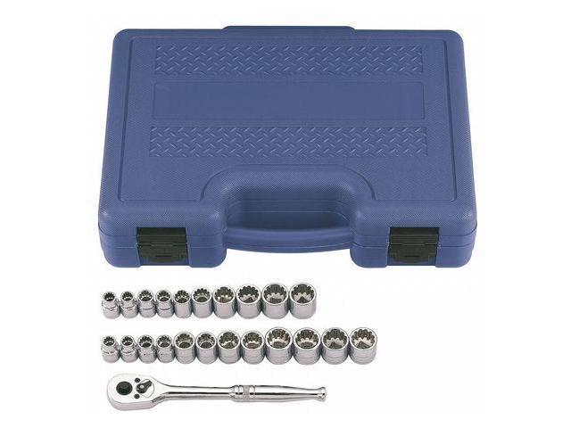 Photos - Other Power Tools Westward 33M312 3/8 in Drive Socket Wrench Set Metric, SAE 23 Pieces 1/4 i 