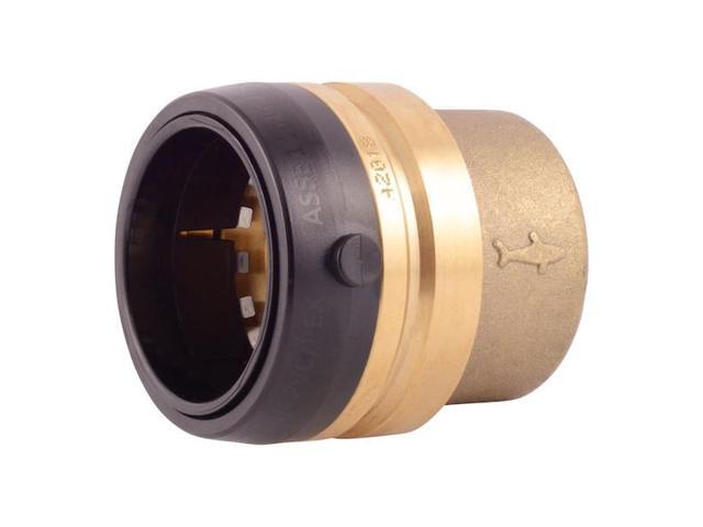 SHARKBITE UXL0441 Push-Fit Fitting Cap, 1-1/2 in Tube Size, Brass, Brass