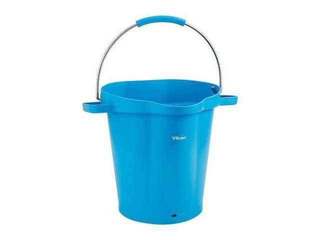 VIKAN 56923 5 1/4 gal Round Bucket, 15 in H, 14 1/8 in Dia, Blue,