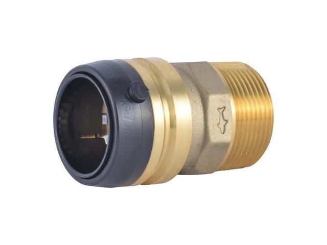 SHARKBITE UXL113532M Fitting, Straight, Brass, Push-Fit 11/4 in, MNPT 11/4 in