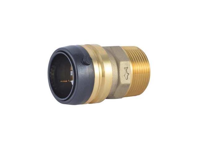 SHARKBITE UXL113532M Fitting, Straight, Brass, Push-Fit 11/4 in, MNPT 11/4 in