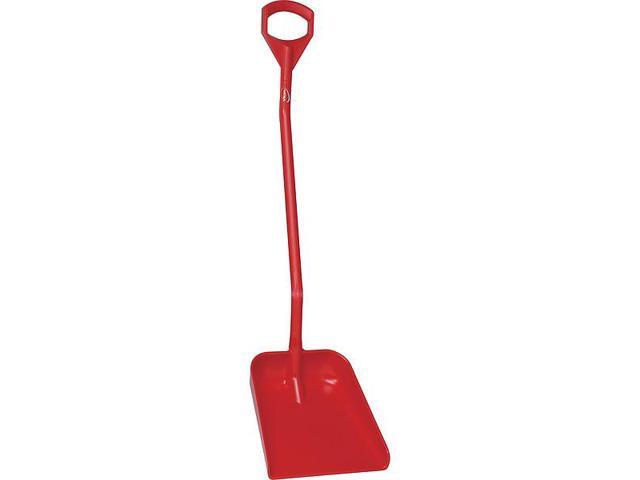 REMCO 56014 Ergonomic Square Point Shovel, Polypropylene Blade, 51.2 in L, Red