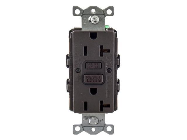 HUBBELL WIRING DEVICE-KELLEMS GFRTR20GRY GFCI Rceptcle, Commer., Gr, 20A, 1 HP