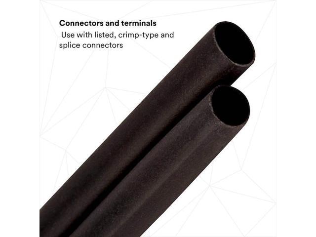 3M ITCSN-0800-6'-BLACK-12-3 PC PKS Adhesive Lined Heat Shrink Tube, Heavy Wall,
