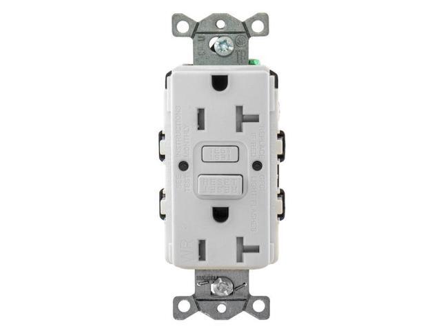 HUBBELL GFRTW20W GFCI Receptacle,20A,125VAC,5-20R,White