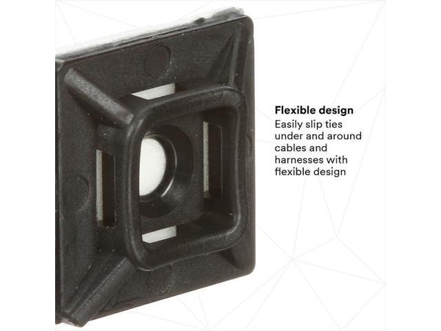 3M CTB75X75BKA-C Cable Tie Base, Nylon 6/6, Black, 0.74 in L