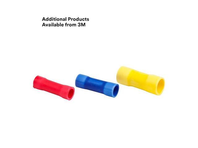3M MNG18BCX Butt Splice Wire Connector, 18 AWG Max, Red, Nylon Insulation, 600