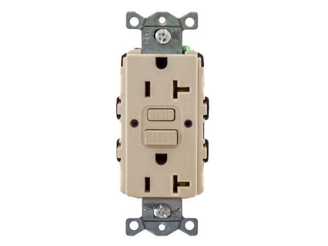 HUBBELL WIRING DEVICE-KELLEMS GFRTR20I GFCI Rceptcle, Commer., Ivry, 20A, 1 HP