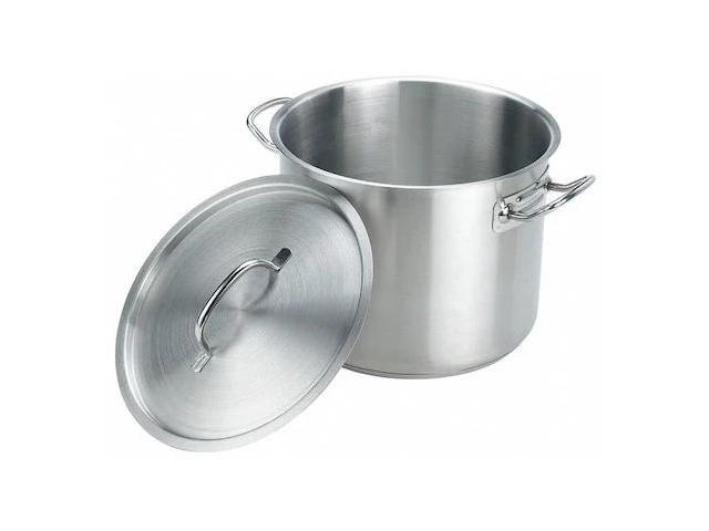 CRESTWARE SSPOT24 Stock Pot w/Cover,24 qt,13-1/2 In.,SS