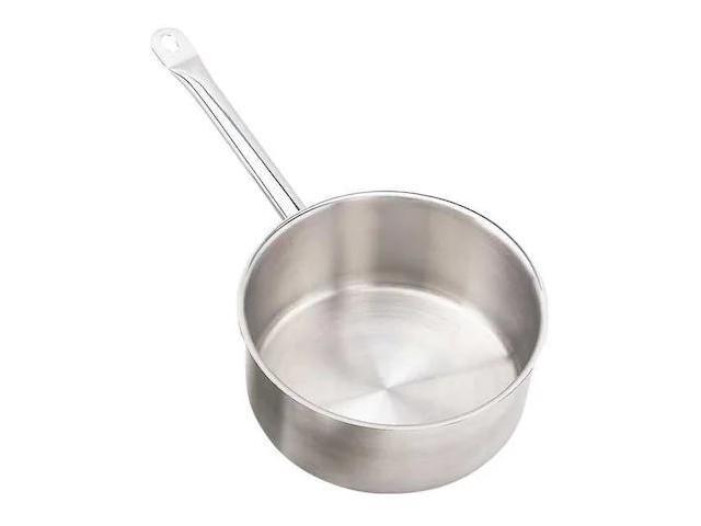 CRESTWARE SSSAU3 Stock Pot w/Cover,3 qt,9-1/4 In.,SS