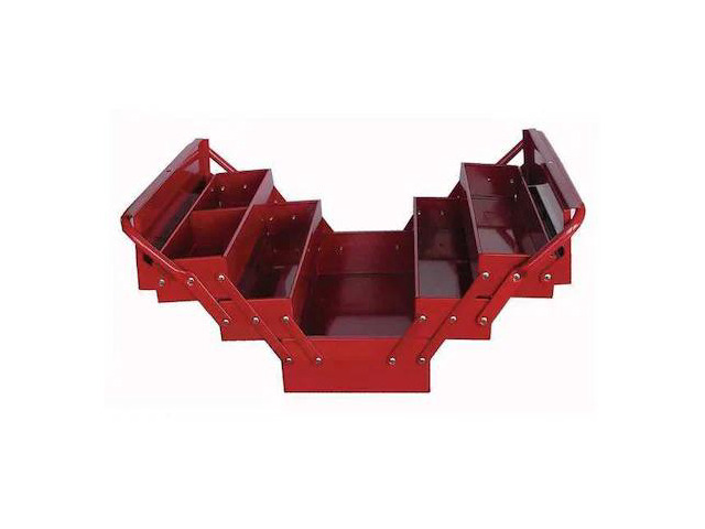 WESTWARD 10J171 WESTWARD Cantilever Tool Box, Steel, Red, 17 in W x 8 in D x