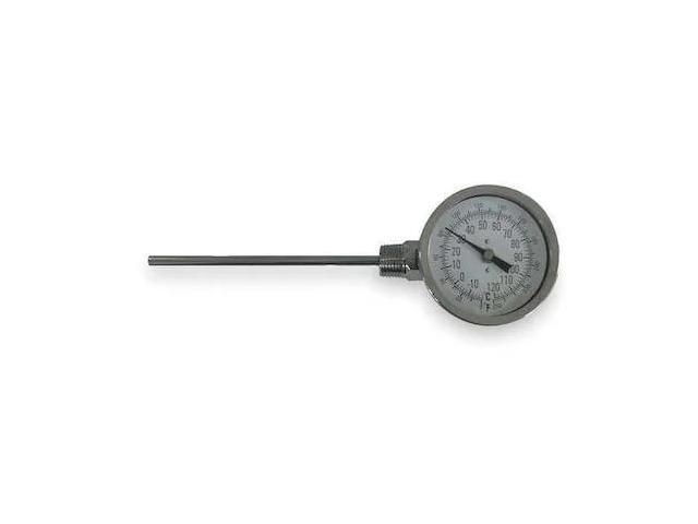 DWYER INSTRUMENTS BTLS3255D Bimetal thermometer, 2-1/2' stem, range 0 to 250