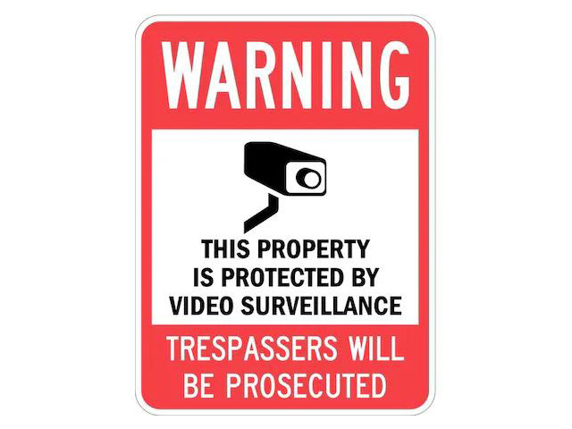 LYLE T1-1098-EG_18x24 Warning, This Property Protected By Video Trespassers.,
