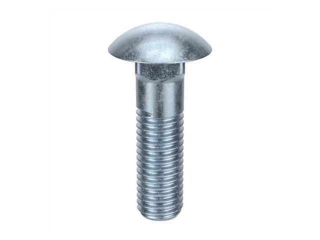 ZORO SELECT U08320.037.0100 Carriage Bolt, Square Neck, 3/8'-16, 1 in L, Steel,