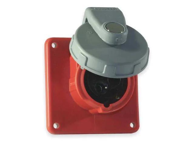 HUBBELL WIRING DEVICE-KELLEMS HBL320R7W IEC Pin and Sleeve Receptacle,20A,480V