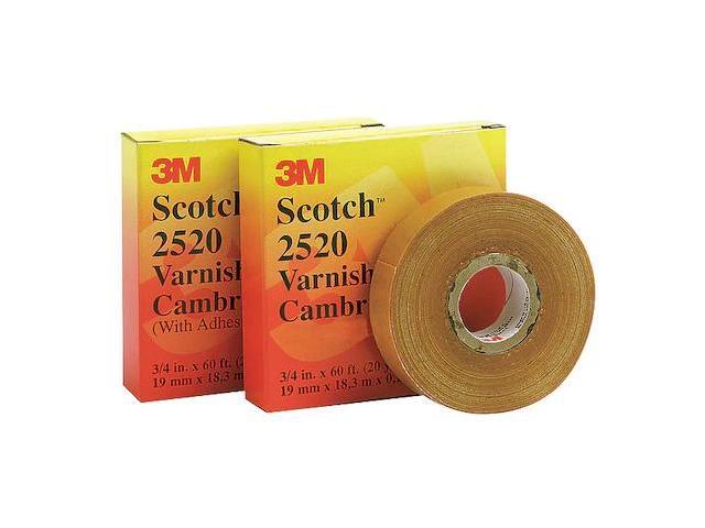 3M 2520-1X36YD Varnished Cambric Tape, 8 mil, 1' x 108 ft.